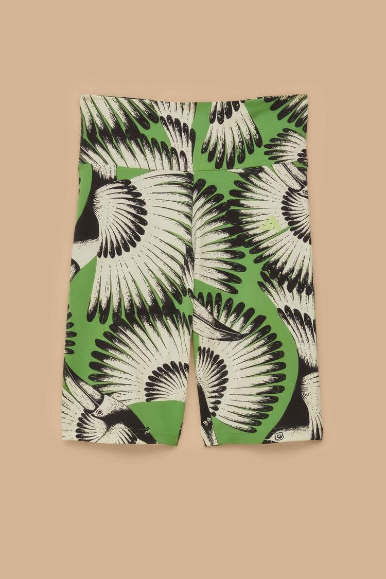Farm Rio Adidas Toucan Wings Crew Green Biker Short CREAM