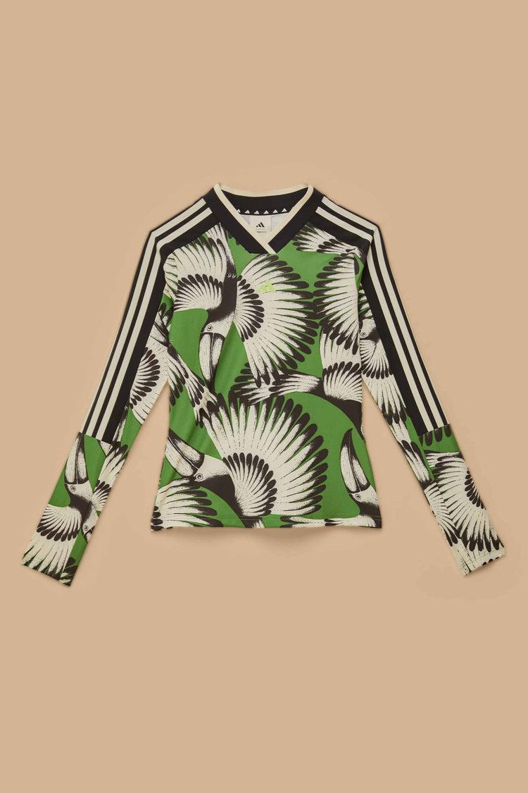 Farm Rio Adidas Toucan Wings Crew Green Long Sleeve CREAM