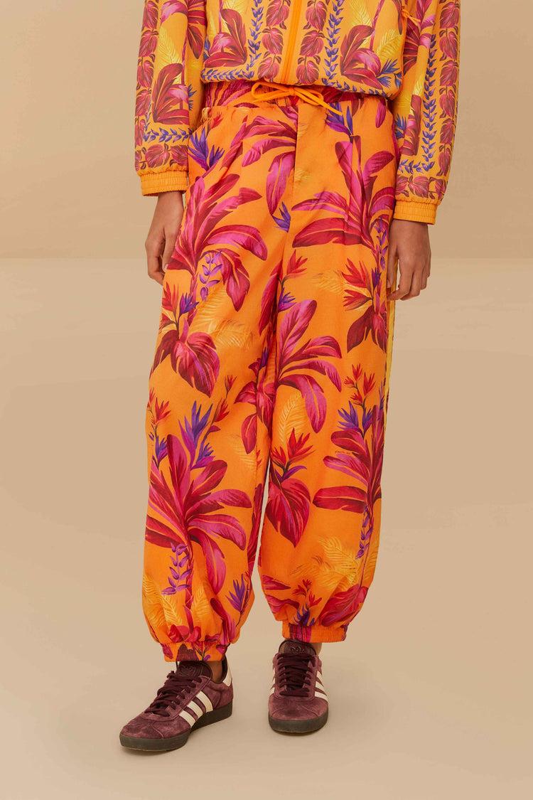 Farm Rio Adidas Tropical Breeze Bright Orange Pants ORANGE