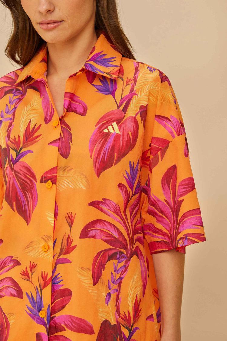 Farm Rio Adidas Tropical Breeze Bright Orange Shirt ORANGE
