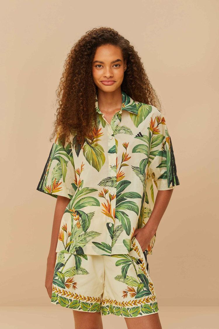 farm rio adidas tropical breeze cream white shirt CREAM