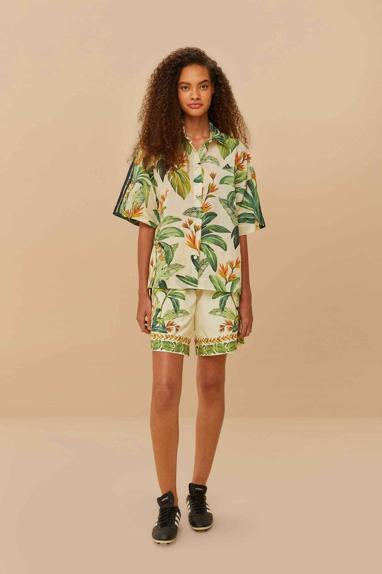 farm rio adidas tropical breeze cream white short CREAM