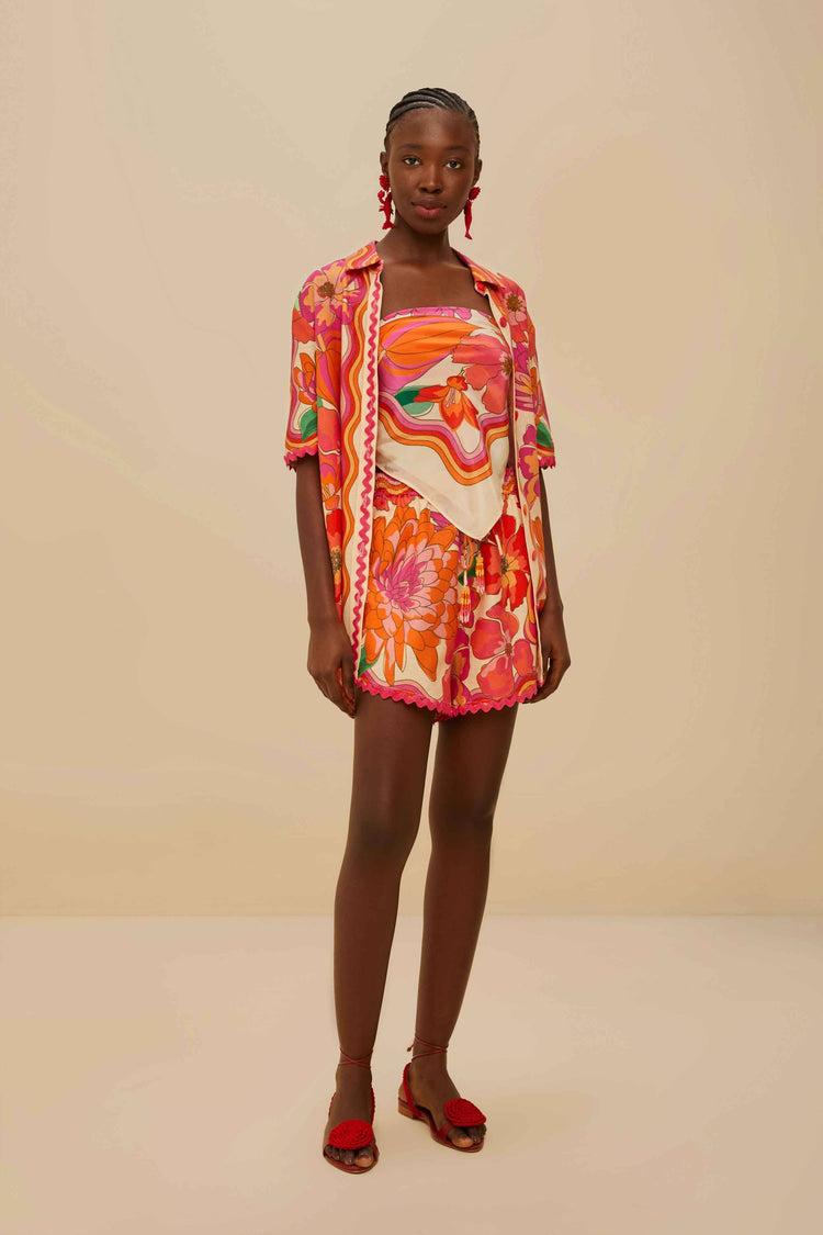 farm rio beige spring affair scarf SPRING AFFAIR BEIGE