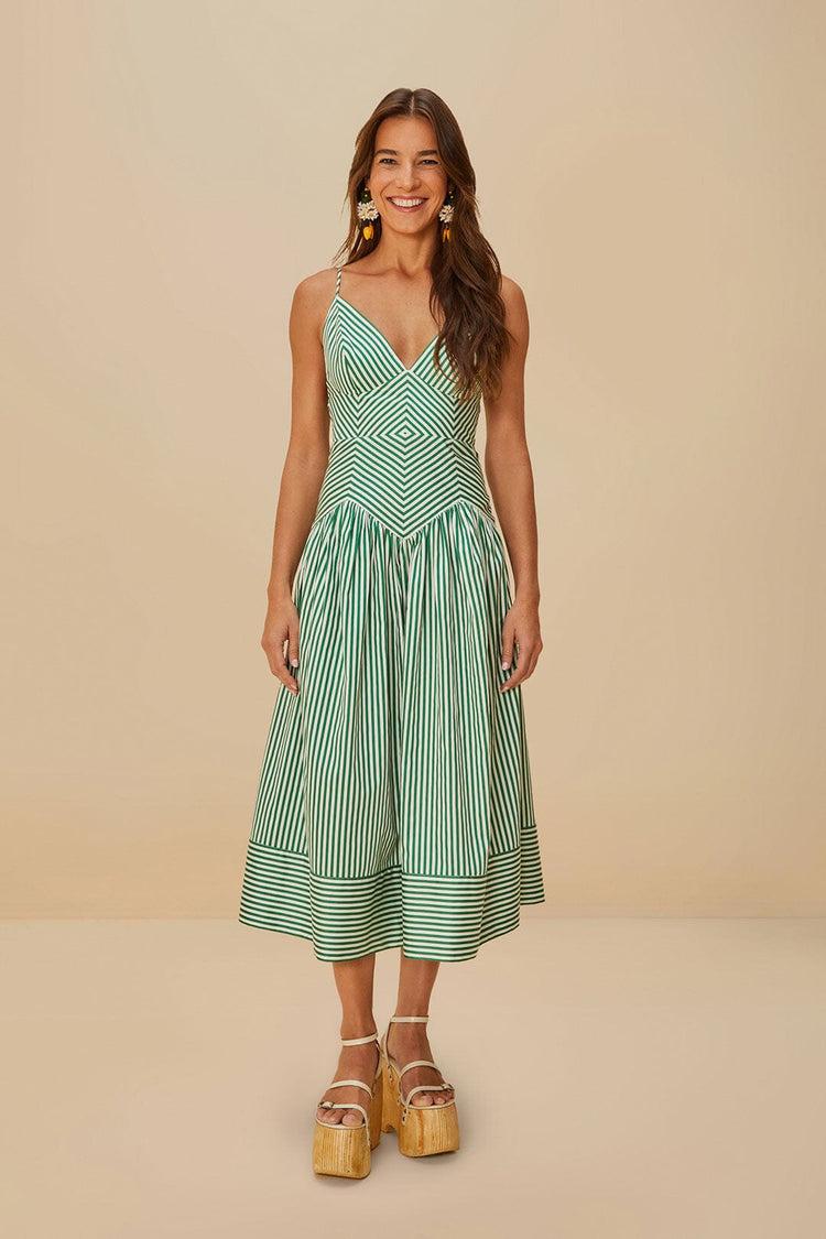 farm rio bicolor stripes organic cotton midi dress BICOLOR STRIPES