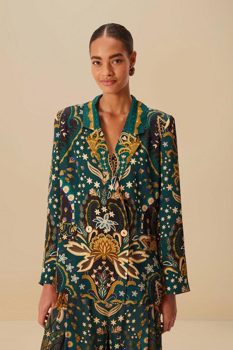 Farm Rio Black Jaipur Lenzing™ Ecovero™ Viscose Blazer JAIPUR BLACK