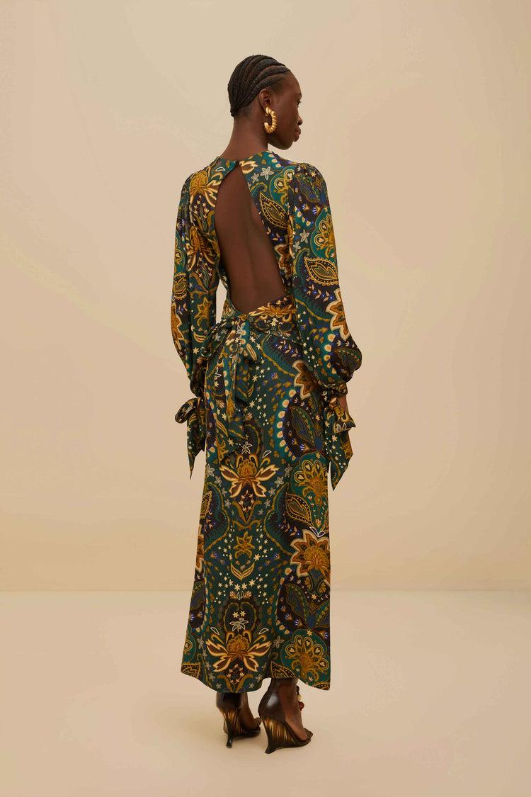 Farm Rio Black Jaipur Lenzing™ Ecovero™ Viscose Maxi Dress JAIPUR BLACK