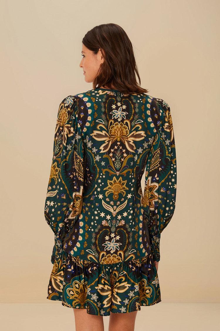 Farm Rio Black Jaipur Lenzing™ Ecovero™ Viscose Mini Dress JAIPUR BLACK