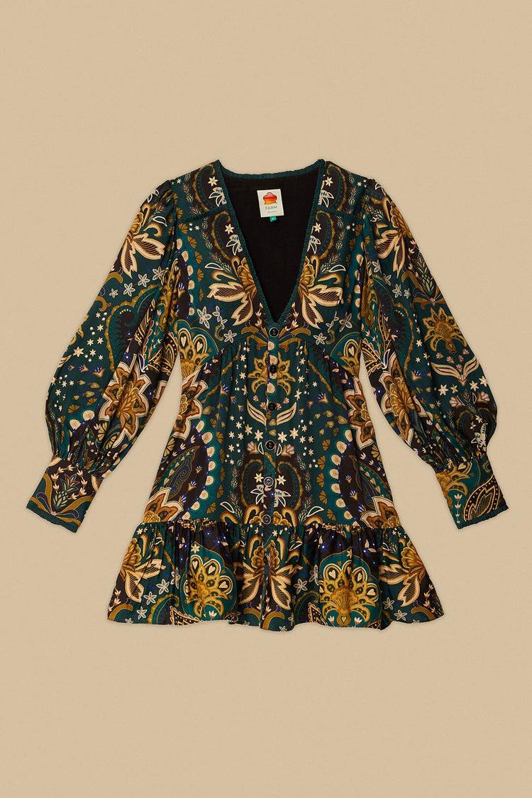 Farm Rio Black Jaipur Lenzing™ Ecovero™ Viscose Mini Dress JAIPUR BLACK