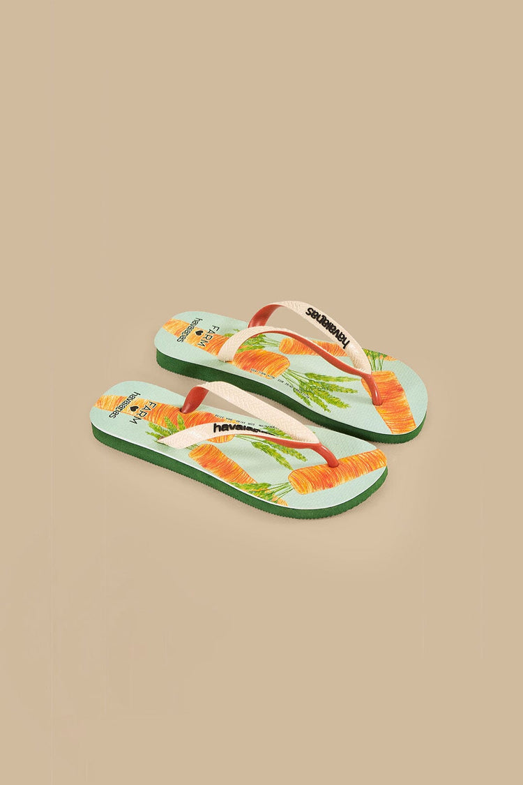Farm Rio Blue Carrots Havaianas Sandals BLUE CARROTS