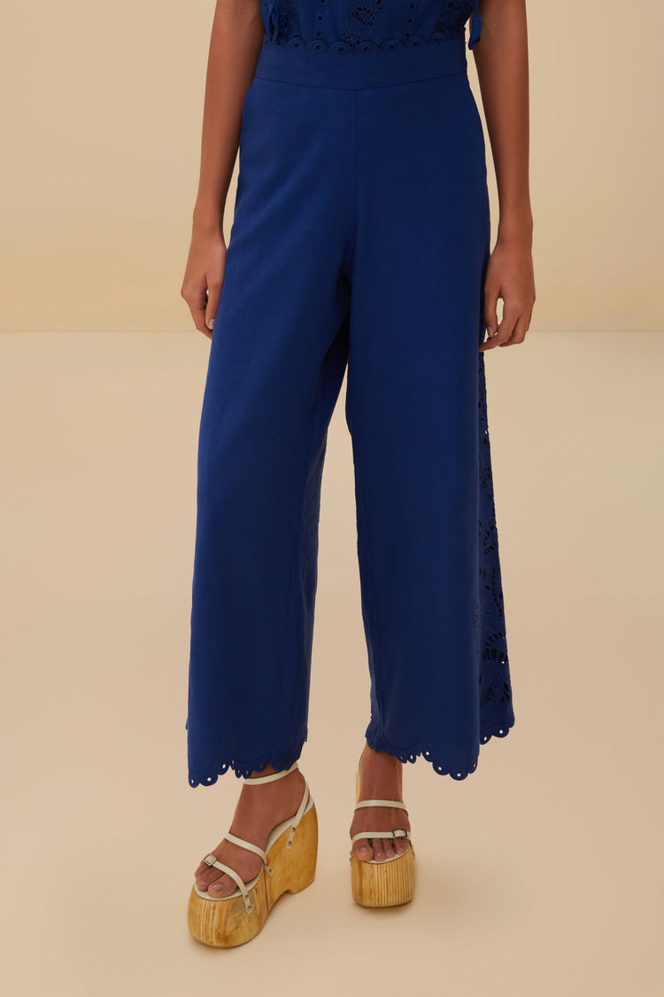 Farm Rio Blue Richelieu Lenzing™ Ecovero™ Euroflax™ Pants BLUE