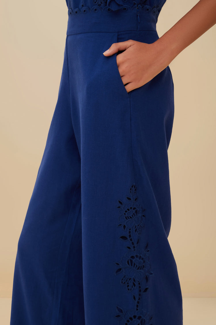 Farm Rio Blue Richelieu Lenzing™ Ecovero™ Euroflax™ Pants BLUE