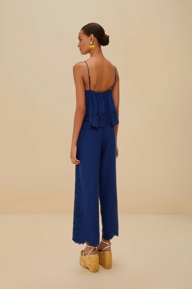 Farm Rio Blue Richelieu Lenzing™ Ecovero™ Euroflax™ Pants BLUE