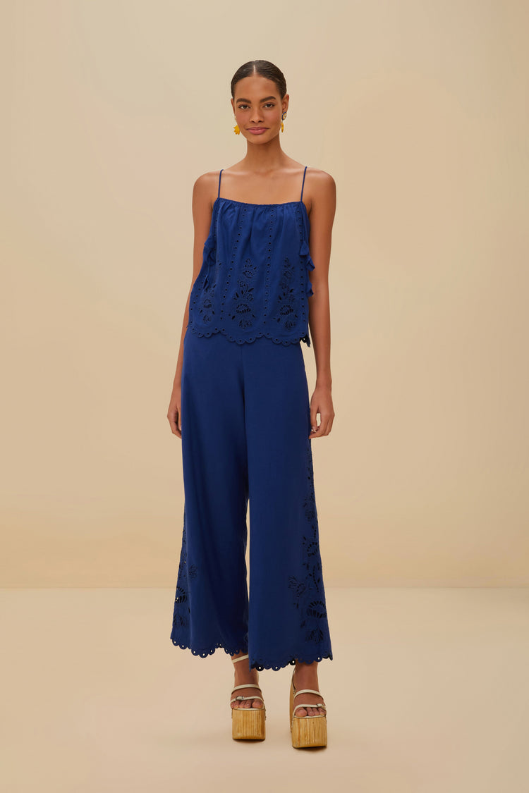 farm rio blue richelieu lenzing™ ecovero™ euroflax™ pants BLUE farm rio blue richelieu lenzing™ ecovero™ euroflax™ pants BLUE