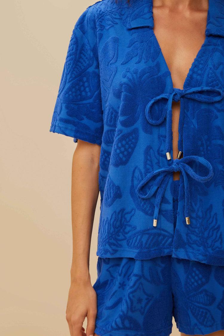 Farm Rio Blue River Nature Towel Shirt RIVER NATURE BLUE