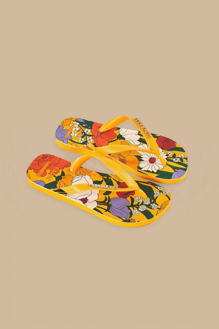 Farm Rio Bucolic Floral Havaianas Sandals BUCOLIC FLORAL YELLOW