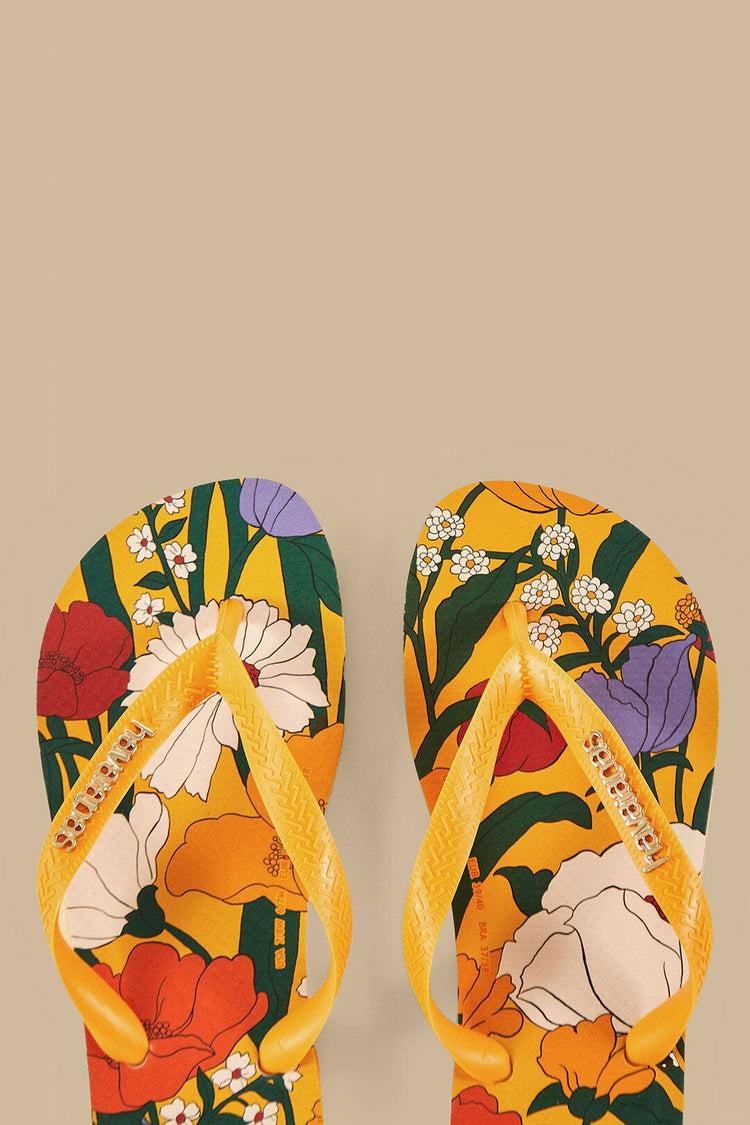 Farm Rio Bucolic Floral Havaianas Sandals BUCOLIC FLORAL YELLOW