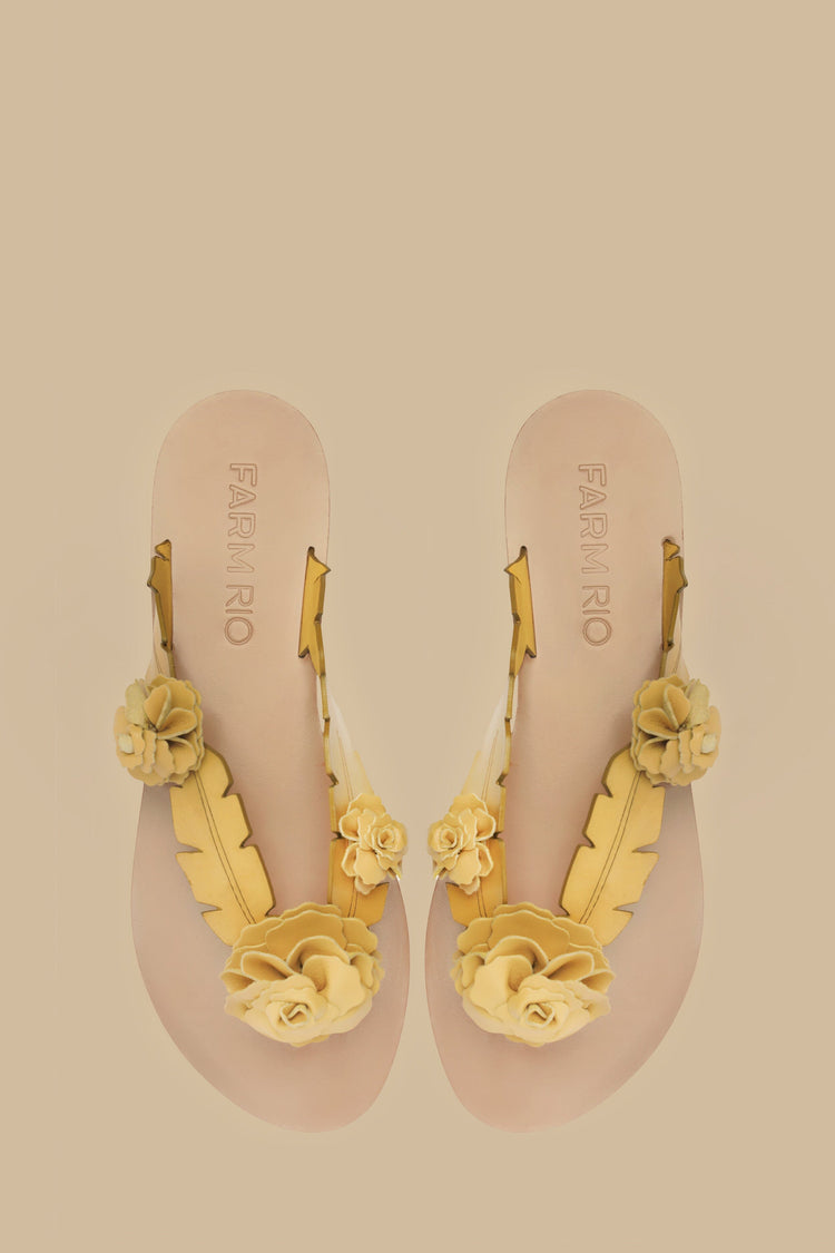 Farm Rio Buttermilk Blooming Flat Sandal BUTTERMILK