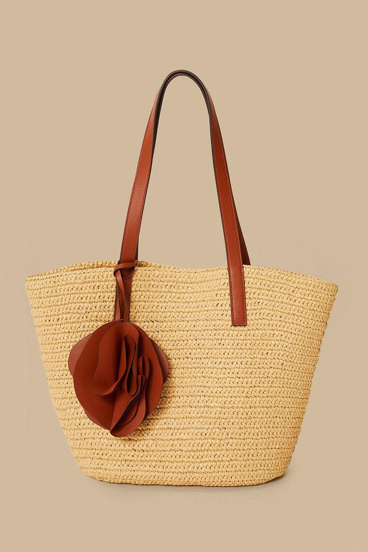 farm rio caramel raffia basket bag RAFFIA AND CARAMEL
