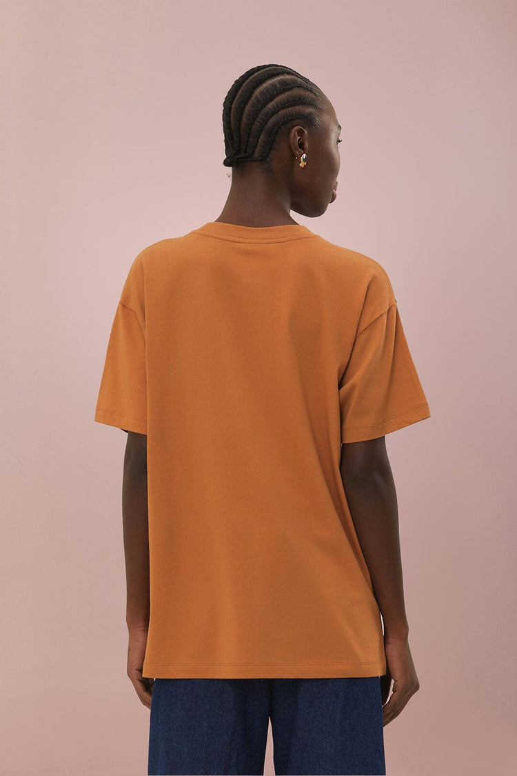 Farm Rio Caramel Rio Organic Cotton Relaxed T-shirt CARAMEL