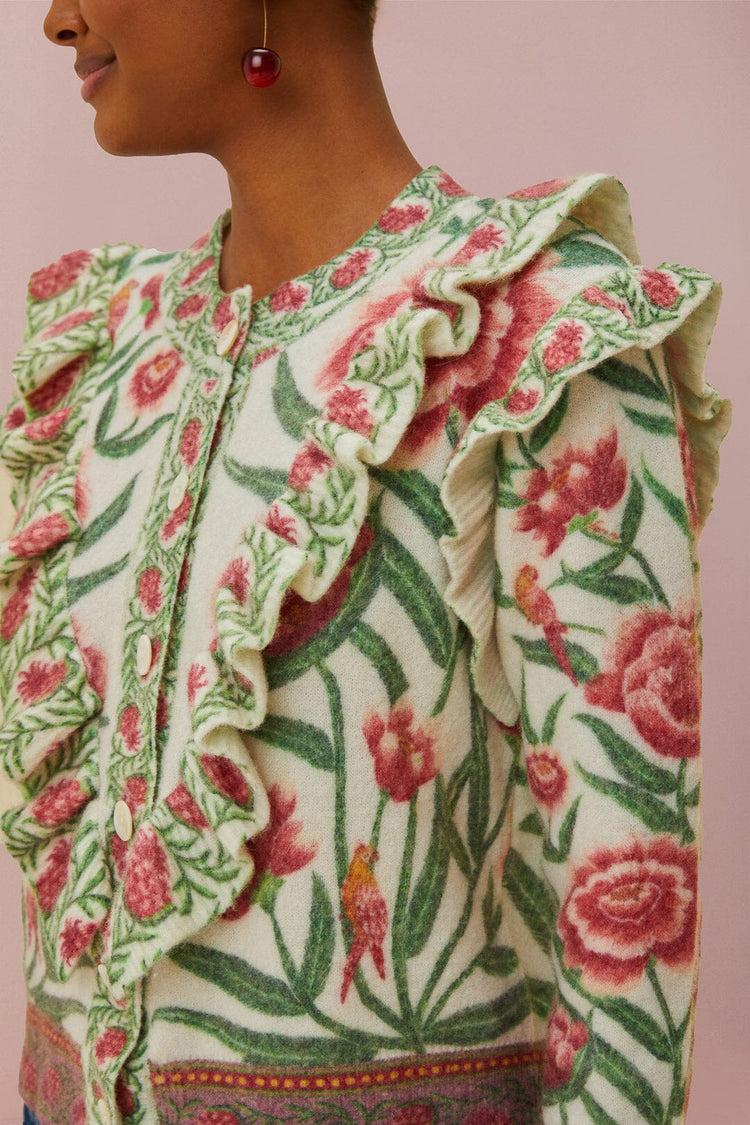 Farm Rio Cream Ainika Delicate Knit Cardigan AINIKA DELICATE OFF-WHITE