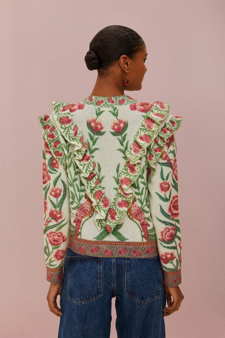 Farm Rio Cream Ainika Delicate Knit Cardigan AINIKA DELICATE OFF-WHITE