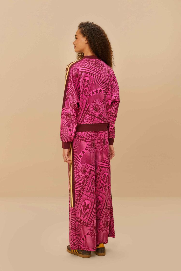 Farm Rio Adidas Tropical Club Pink Pants FUCHSIA