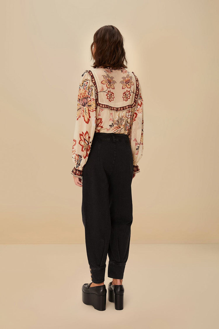 Farm Rio Black Denim Pants BLACK DENIM