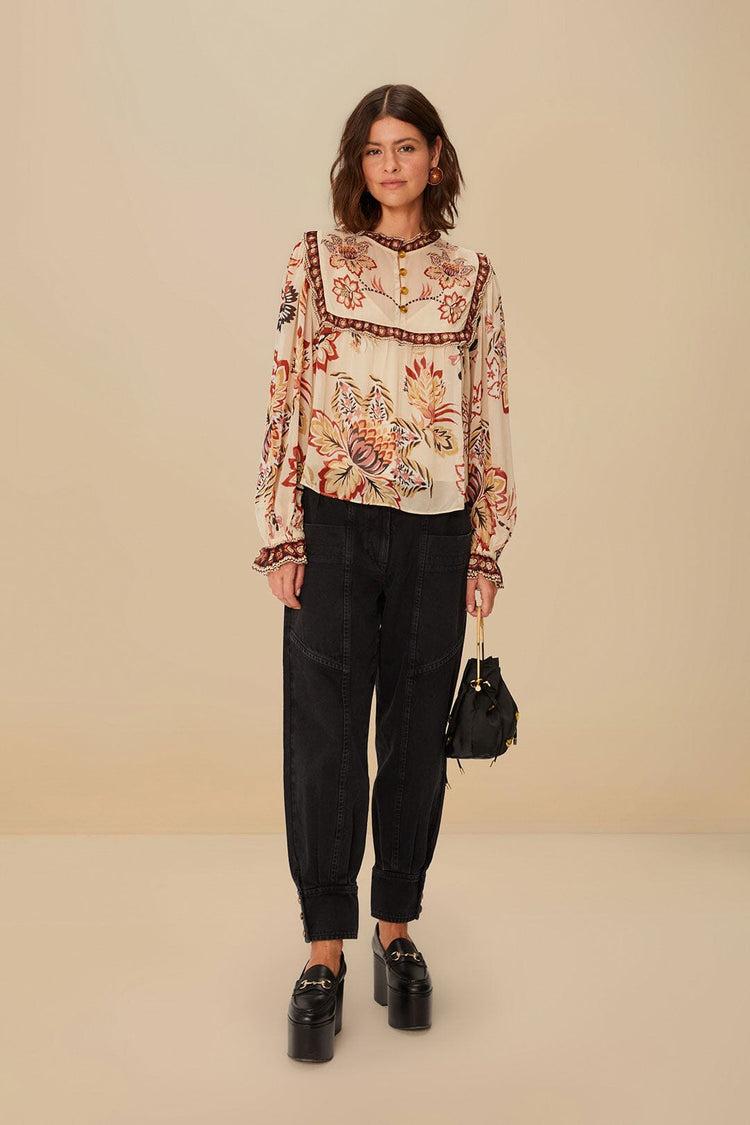 farm rio black denim pants BLACK DENIM