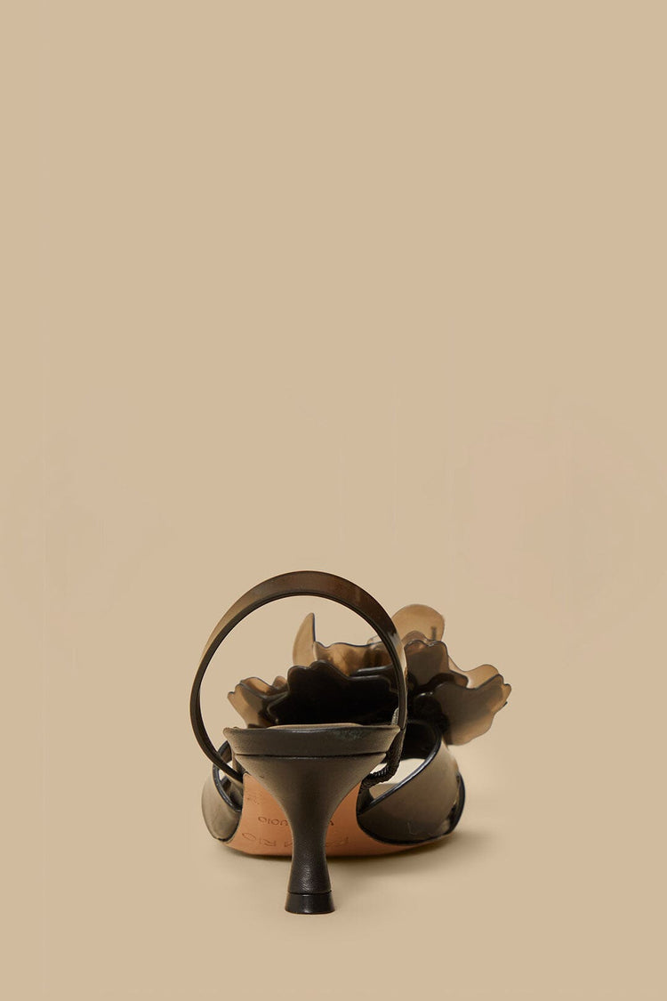 Farm Rio Black Flower Jelly Kitten Sandal BLACK