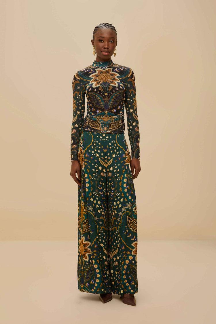 Farm Rio Black Jaipur Tulle Blouse JAIPUR BLACK