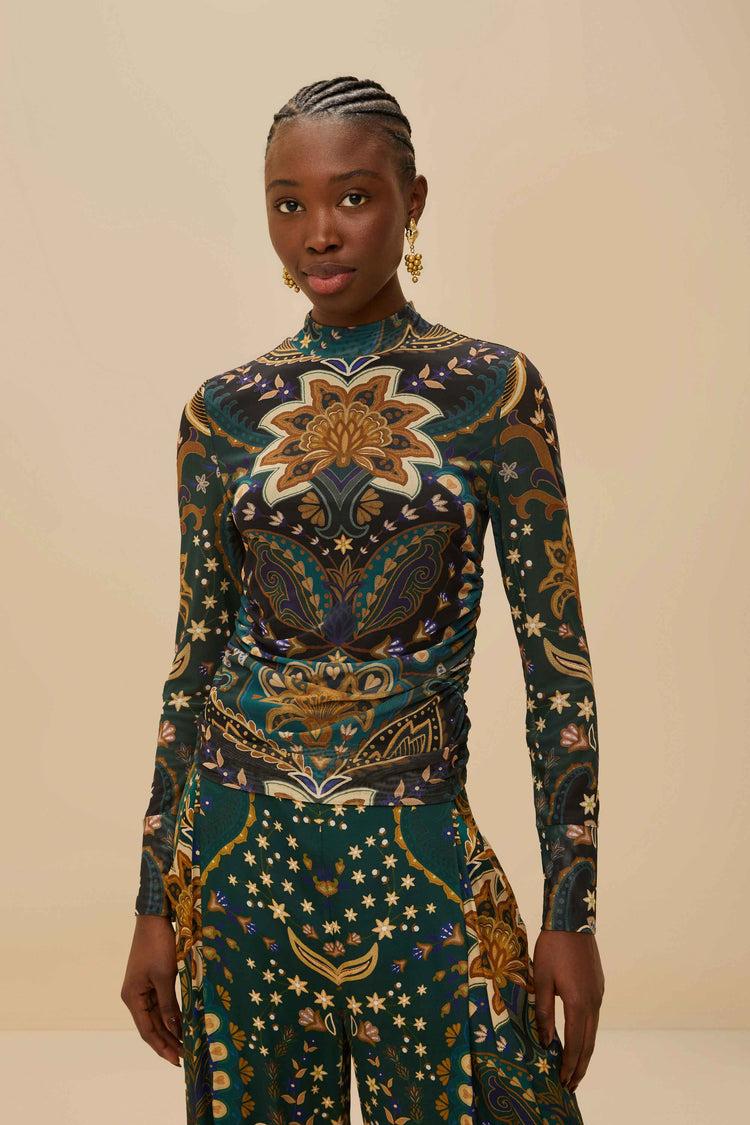 farm rio black jaipur tulle blouse JAIPUR BLACK