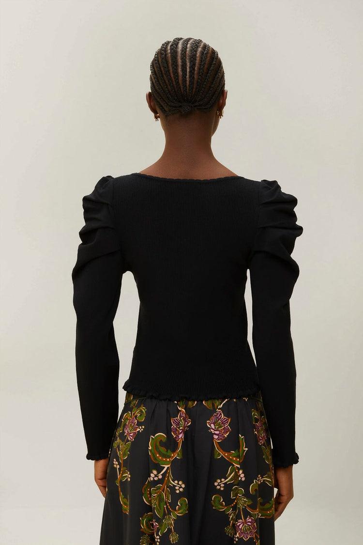 Farm Rio Black Knit Blouse BLACK