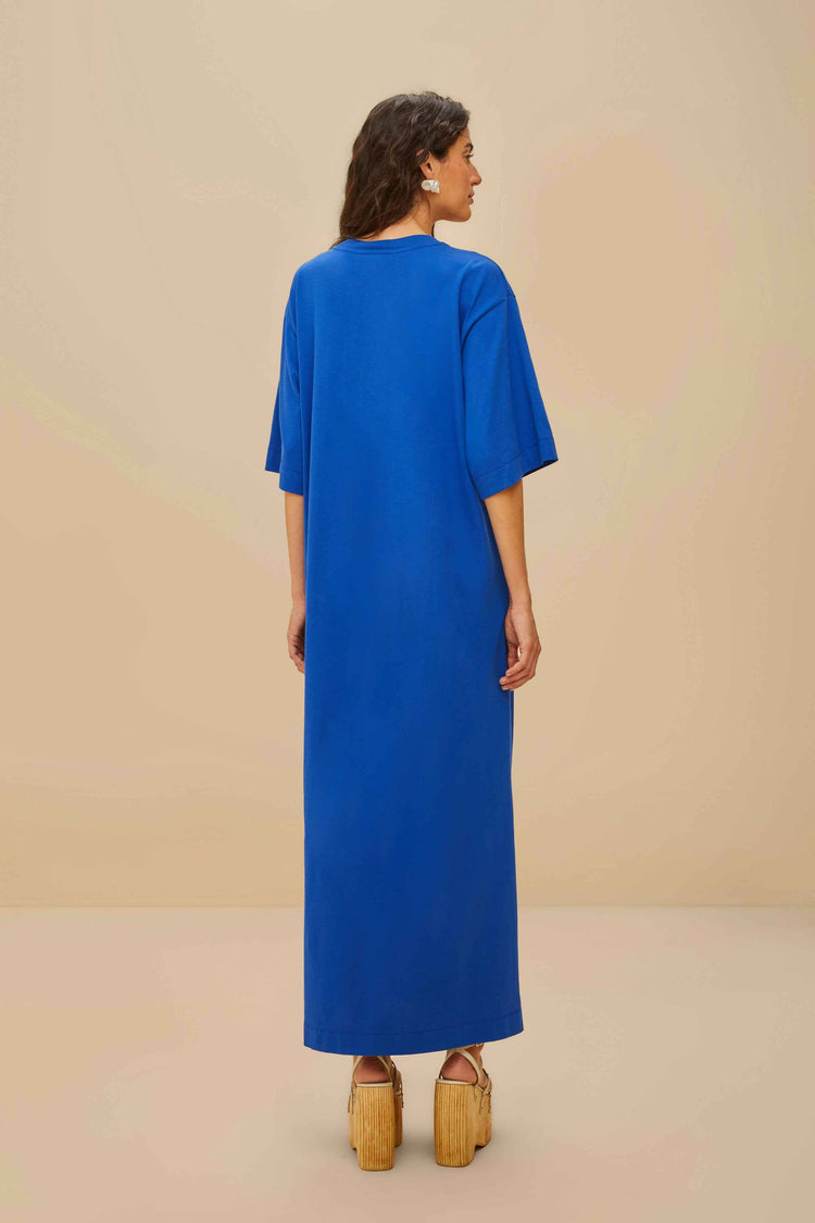 Farm Rio Blue Rio Organic Cotton Maxi Dress BLUE