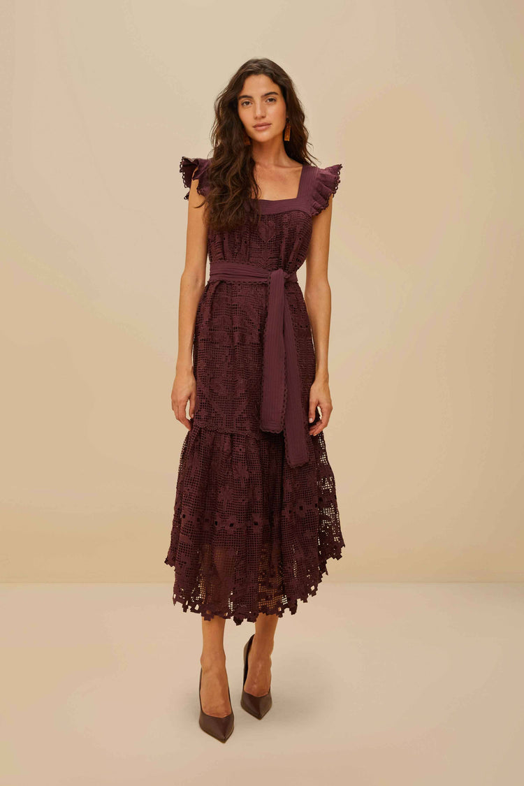 farm rio brown pineapple guipure midi dress BROWN farm rio brown pineapple guipure midi dress BROWN