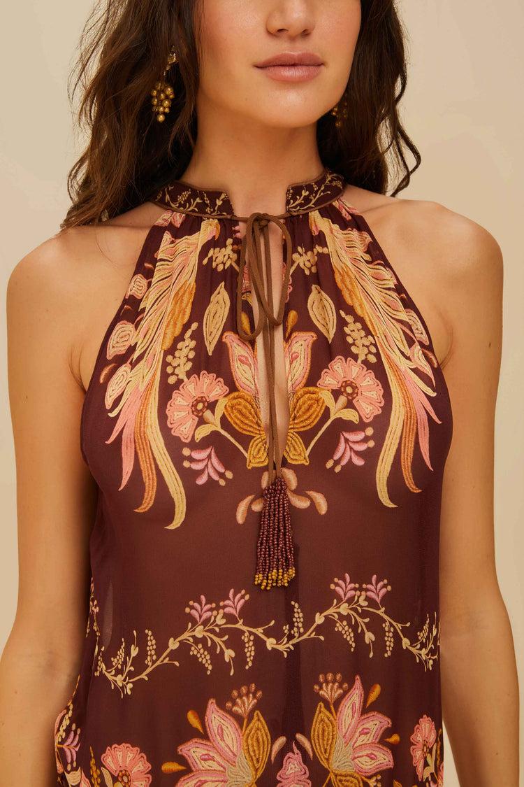 Farm Rio Burgundy Bella Maxi Dress BELLA BURGUNDY