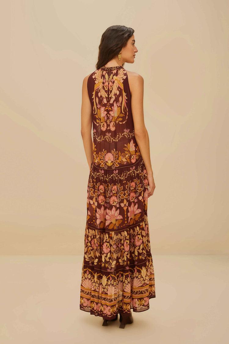 Farm Rio Burgundy Bella Maxi Dress BELLA BURGUNDY