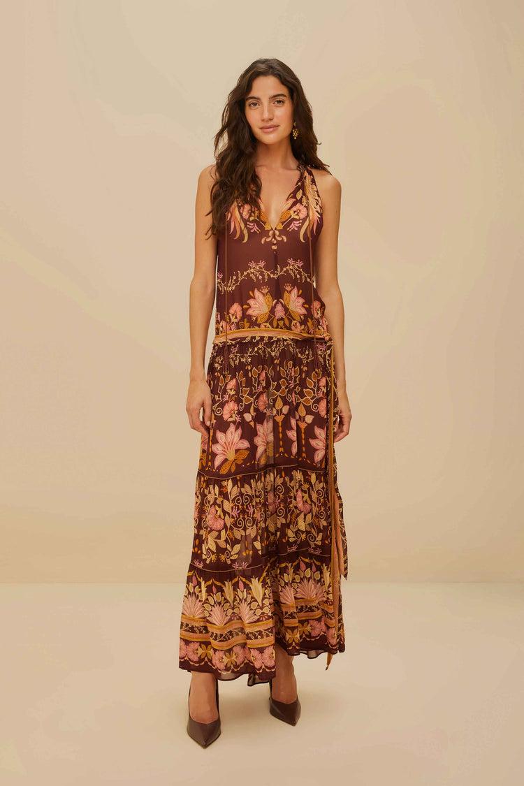 farm rio burgundy bella maxi dress BELLA BURGUNDY