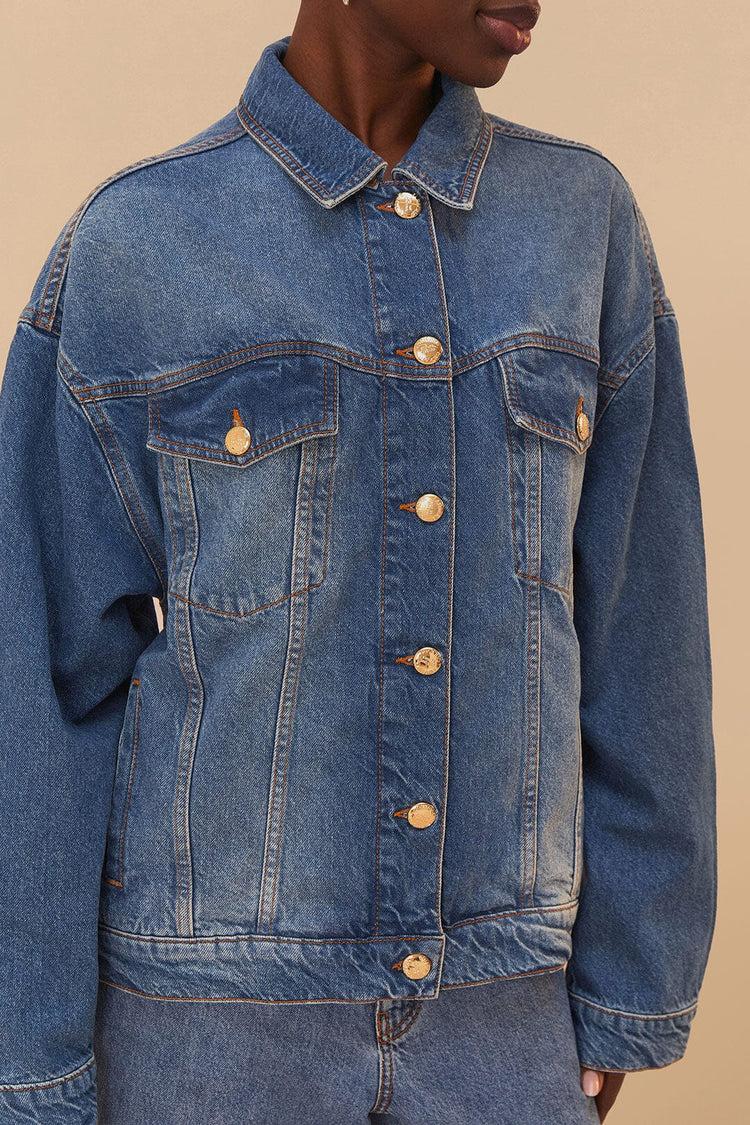 Farm Rio Denim Buttoned Jacket DENIM