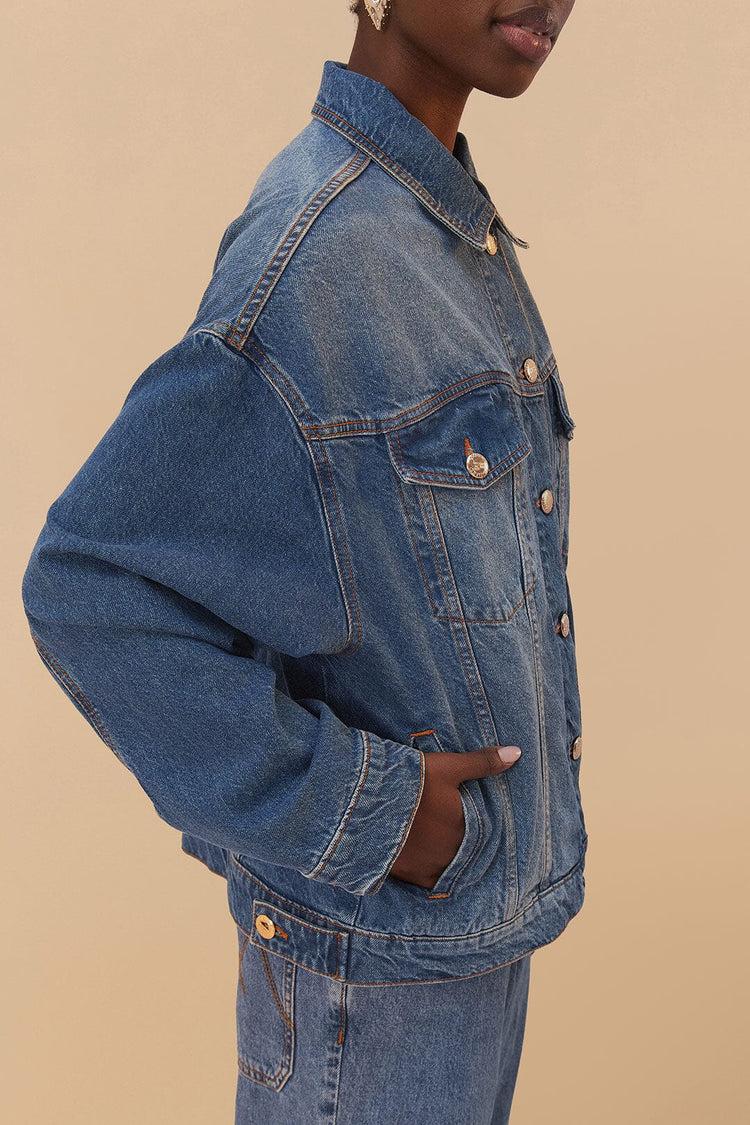 Farm Rio Denim Buttoned Jacket DENIM