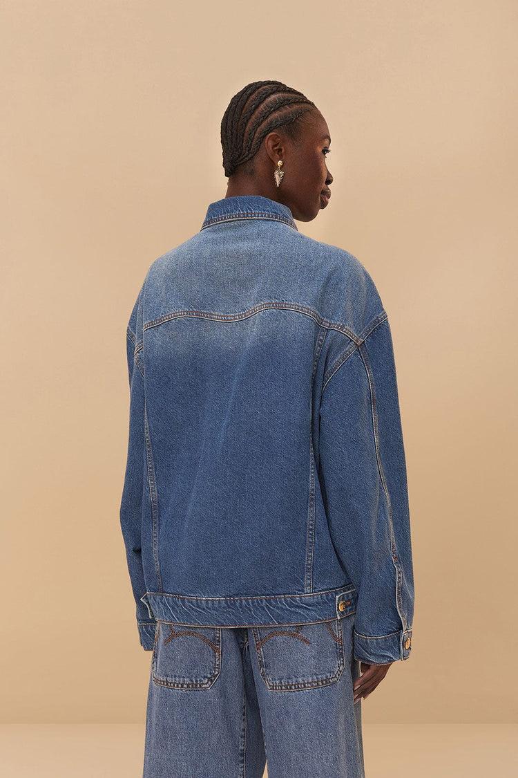 Farm Rio Denim Buttoned Jacket DENIM