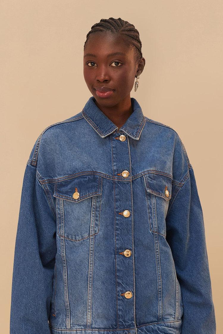 farm rio denim buttoned jacket DENIM
