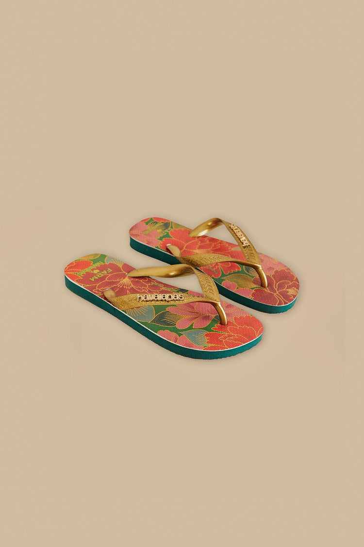 Farm Rio Farm Chita Solar Havaianas Sandals GREEN