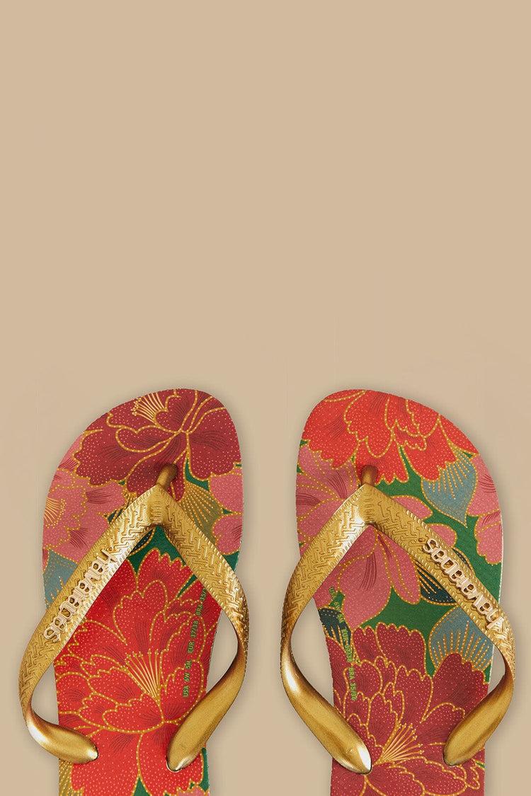 Farm Rio Farm Chita Solar Havaianas Sandals GREEN