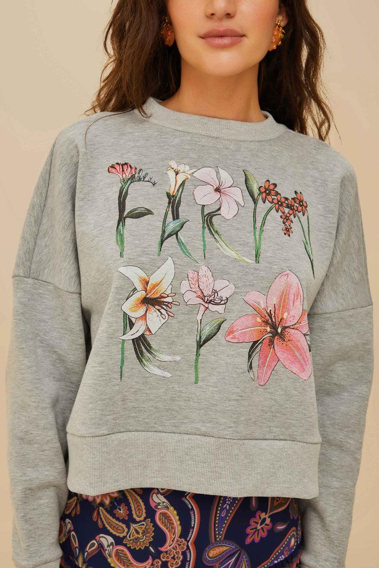 Farm Rio Farm Rio Flowers Pullover GREY