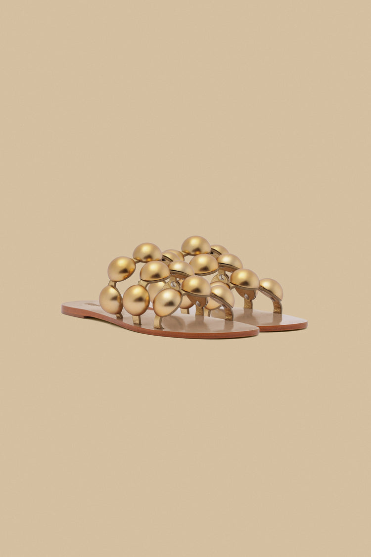 Farm Rio Gold Color Beads Flat Sandal GOLD
