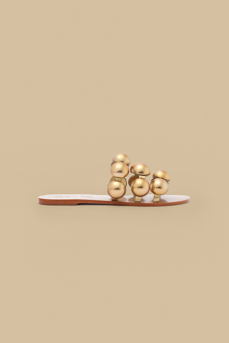 farm rio gold color beads flat sandal GOLD