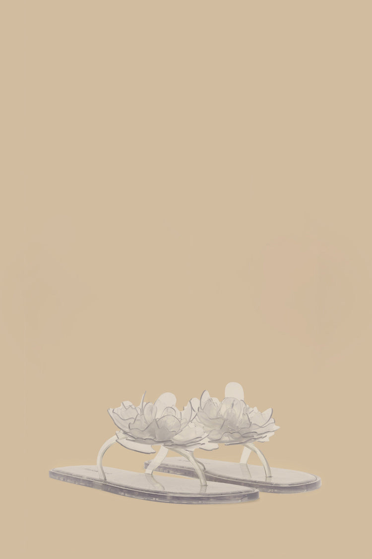 Farm Rio Ivory Flower Jelly Flat Sandal CRYSTAL