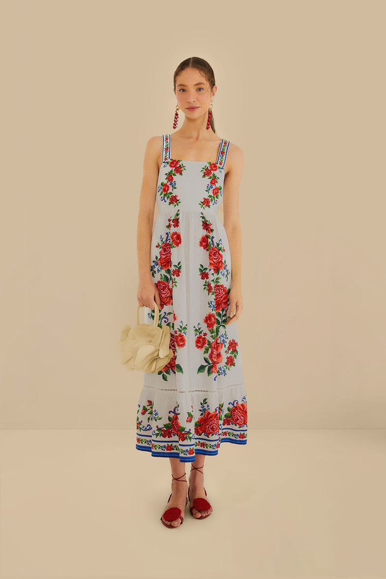 Farm Rio Ivory Leather Flower Bag IVORY