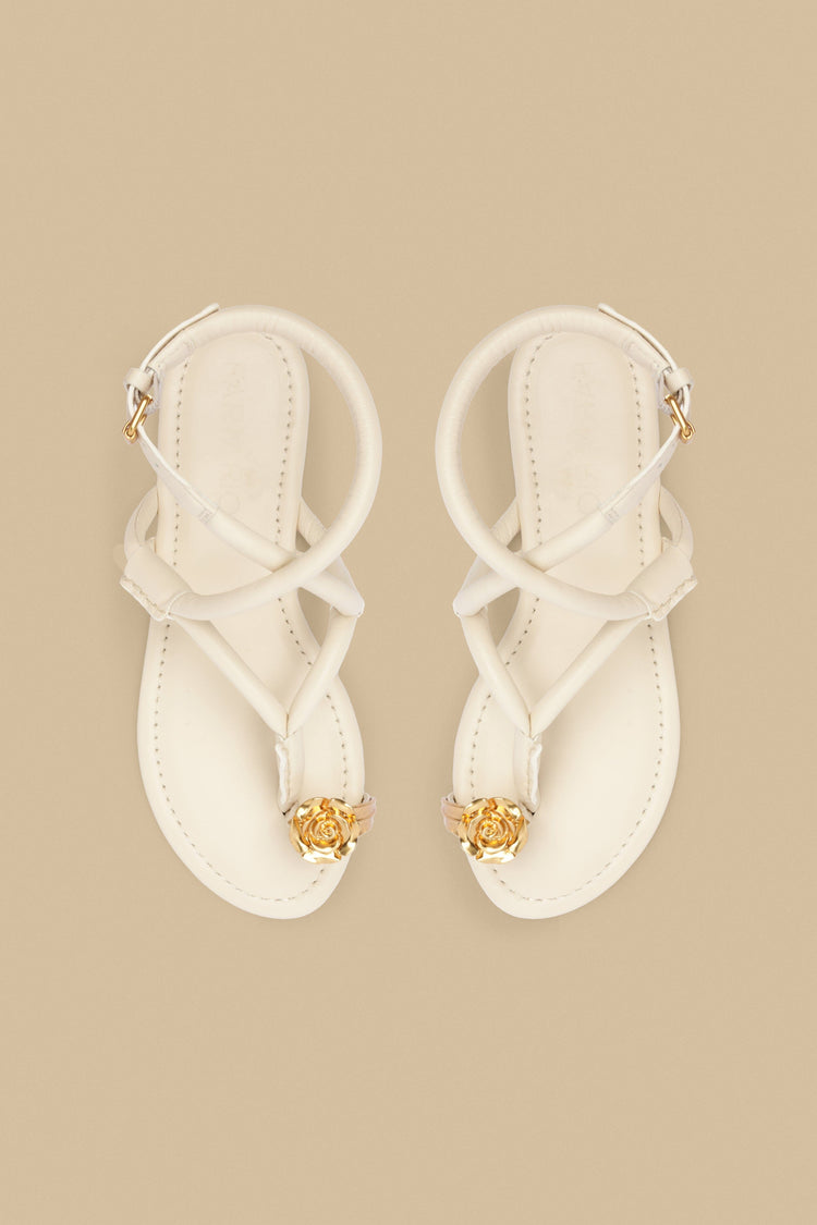 Farm Rio Ivory Toe Ring Strappy Sandal IVORY