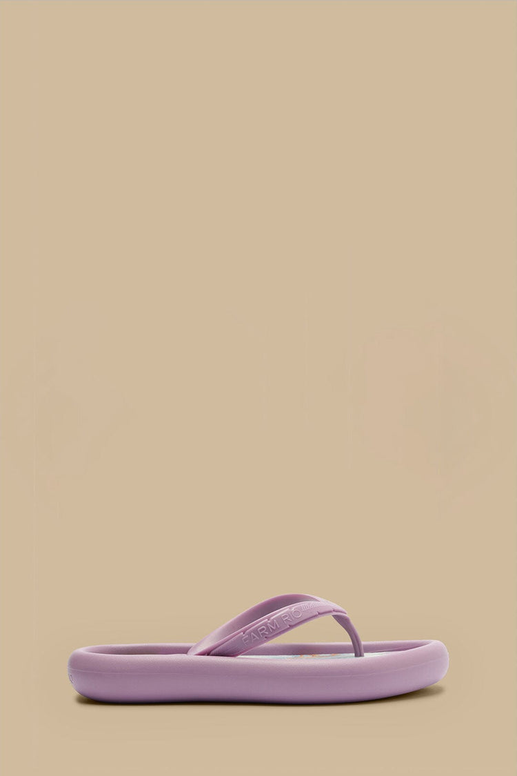 farm rio lavander canoe flip flop LAVANDER